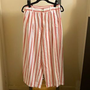 Madewell White Red Striped Pants